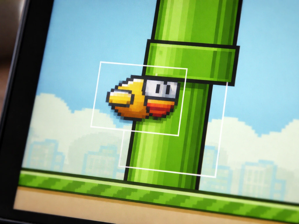 Close-up of two overlapping game sprites with bounding rectangles showing AABB collision area
